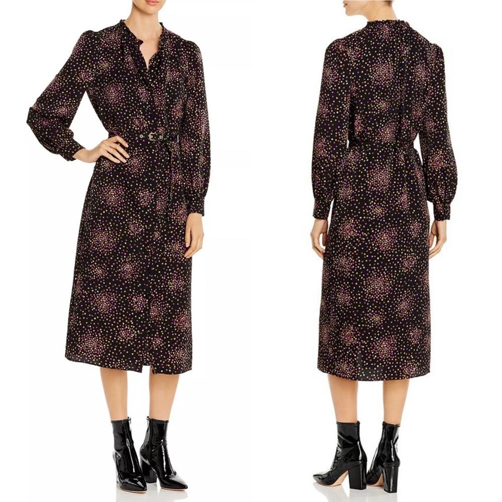 Kate Spade Disco Dots Ruffle Shirtdress Size 6